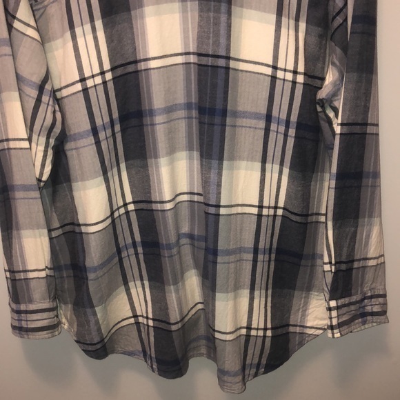 UNIVERSAL THREADS Button Down Blue & Gray Flannel/ Women's Size XXL "EUC" - Picture 10 of 11